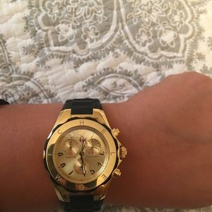 Michele Silicone&Stainless Steel Chronograph Watch